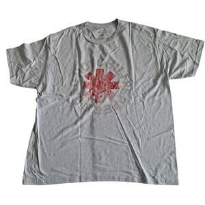 Red Hot Chili Peppers Distressed Graphic T-Shirt Rock Band Gray Mens Siz XL NWOT
